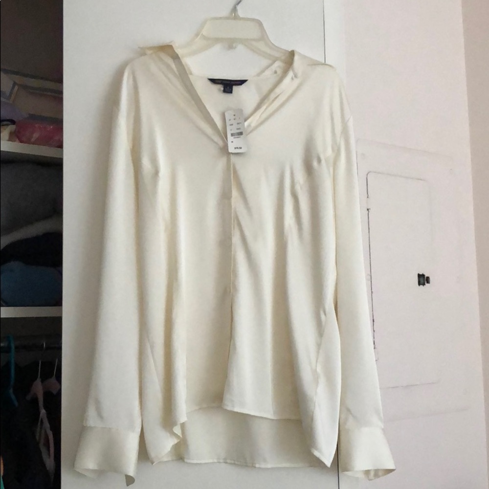 NWT Brooks Brothers Cream Silky Button-Down